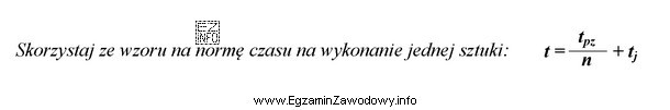 Ile wynosi czas wykonania 40 szt. tarcz, jeżeli: tpz = 0,75 godziny 