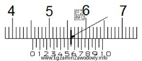 Który zmierzony wymiar wskazuje fragment noniusza suwmiarki zgodnie z 