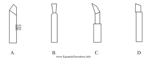 Wytaczanie otworów na tokarce wykonuje się nożem, oznaczonym 