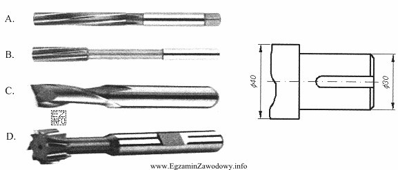 Do nacięcia rowka wpustowego zgodnie z rysunkiem, należy 