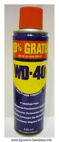 Przedstawiony na rysunku środek o nazwie WD-40, podczas konserwacji i 