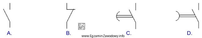 Który rysunek przedstawia symbol graficzny zestyku przekaźnika czasowego 