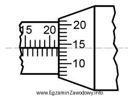 Na przedstawionym rysunku ustawienie podziałki bębenka mikrometru wskazuje 