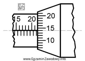 Na przedstawionym rysunku ustawienie podziałki bębenka mikrometru wskazuje 