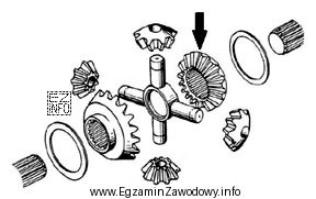 Element mechanizmu różnicowego oznaczony na ilustracji strzałką to
