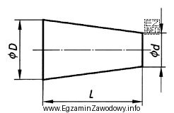 Ile wynosi zbieżność stożka przedstawionego na rysunku o 