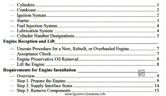 Na rysunku zamieszczono fragment dokumentu IO-360-N1A Engine Installation 
