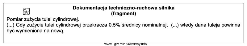 Na podstawie fragmentu dokumentacji techniczno-ruchowej silnika głównego o nominalnej ś