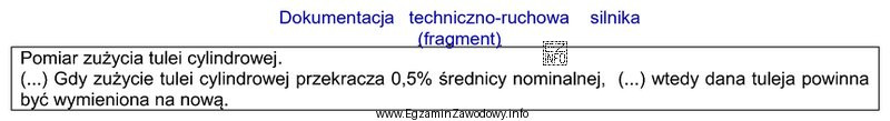 Na podstawie fragmentu dokumentacji techniczno-ruchowej silnika głównego o nominalnej ś