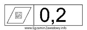 Przedstawione oznaczenie zamieszczane na rysunku wykonawczym dotyczy tolerancji