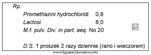 Oblicz dawkę dobową prometazyny chlorowodorku w leku sporządzonym wedł