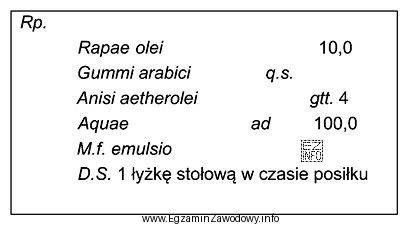 Oblicz ilość gumy arabskiej, której należy użyć 