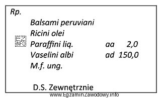 W celu sporządzenia leku według zamieszczonej recepty balsam 