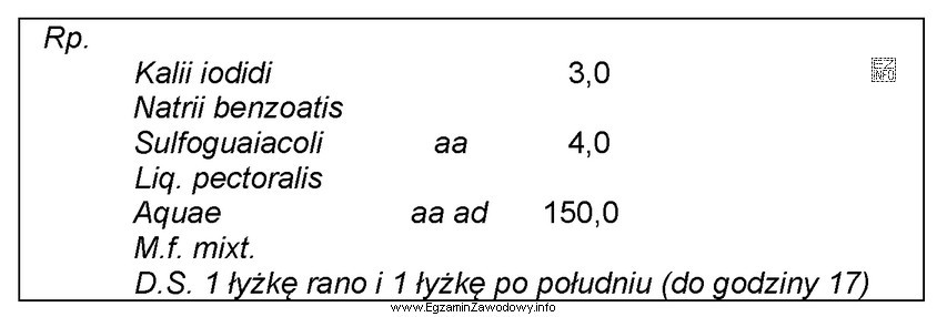 Oblicz dawkę jednorazową jodku potasu, którą przyjmie pacjent zaż