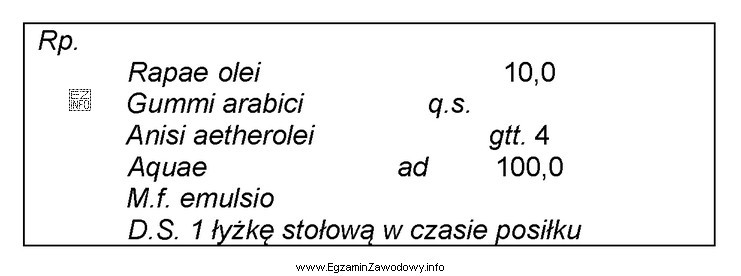 Oblicz ilość gumy arabskiej, której należy użyć 
