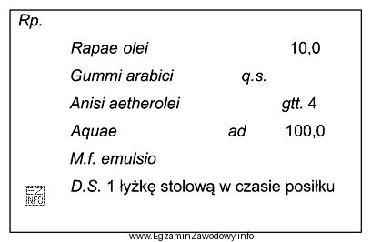 Oblicz ilość gumy arabskiej, której należy użyć 