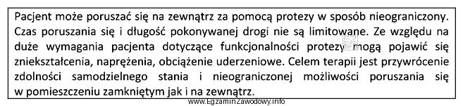Na podstawie zamieszczonej informacji oceń stopień mobilności pacjenta.