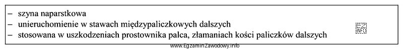 Które zaopatrzenie ortotyczne opisano w ramce?