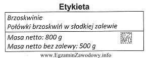 Na podstawie informacji zamieszczonej na etykiecie wskaż, ile opakowań brzoskwiń 