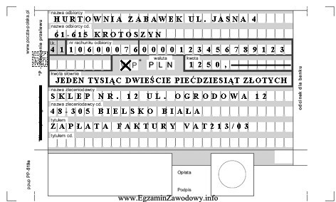 Jak nazywa się przedstawiony na rysunku dokument regulujący rozliczenie 