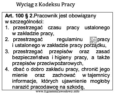 W zamieszczonym przepisie prawnym, nie ma informacji, że pracownik jest 