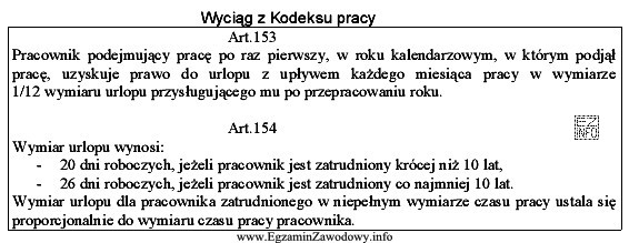 Absolwent technikum podjął w dniu 1 stycznia 2008 r. pierwszą pracę na 