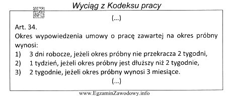 Zgodnie z zamieszczonymi przepisami Kodeksu pracy, okres wypowiedzenia umowy o 