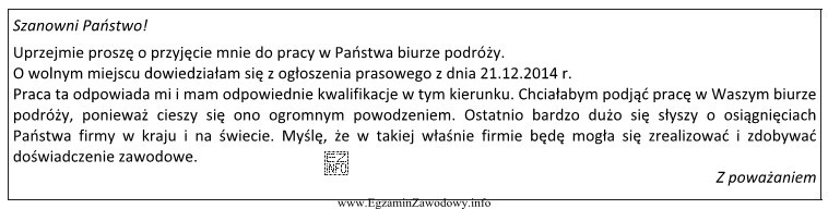 Na podstawie zamieszczonego fragmentu dokumentu, związanego z poszukiwaniem pracy, 