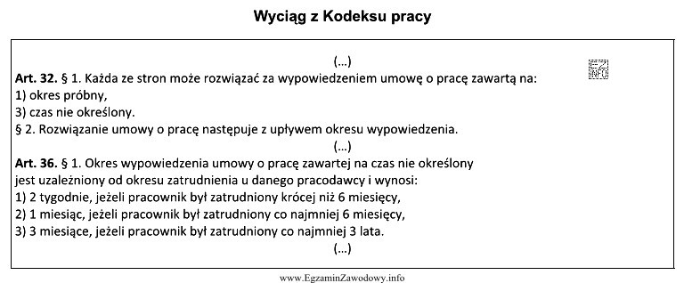 Józef Kowalski otrzymał wypowiedzenie z pracy w dniu 30 kwietnia 2014 