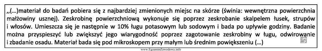 Badanie opisane powyżej pozwala na rozpoznanie