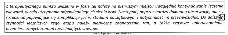 Opis postępowania w nagłych wypadkach dotyczy fazy