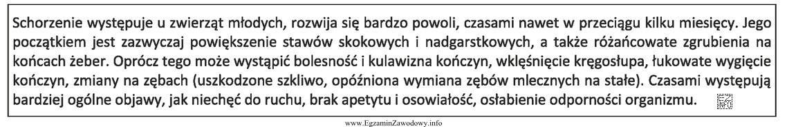 Opisane objawy towarzyszą