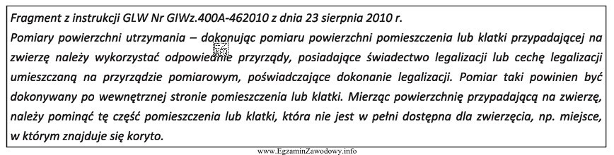 Zgodnie z podaną niżej instrukcją, pomieszczenie dla zwierząt 