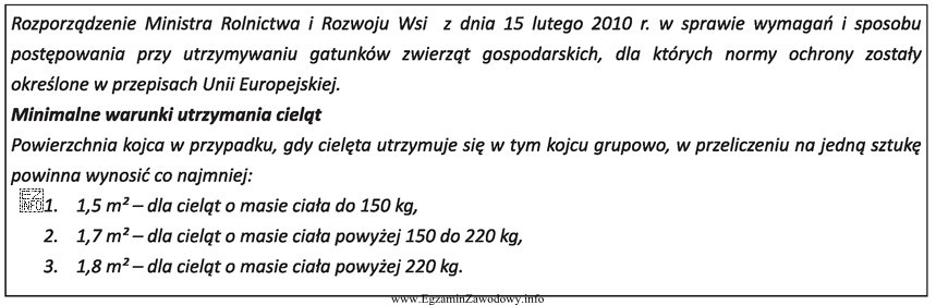 Na podstawie danych z rozporządzenia, określ obsadę cielą