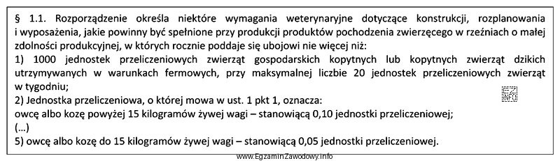 Zgodnie z rozporządzeniem w rzeźni o małej 