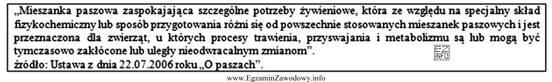 Jak nazywamy opisaną mieszankę paszową?