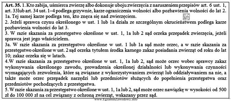 Na podstawie fragmentu ustawy określ, ile lat pozbawienia wolnoś