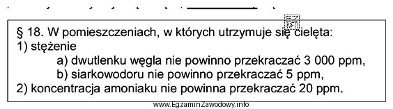 W pomieszczeniach, w których utrzymuje się cielęta, nie 