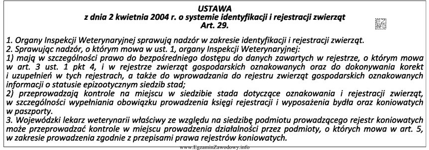 Na podstawie wyciągu z ustawy określ, których 