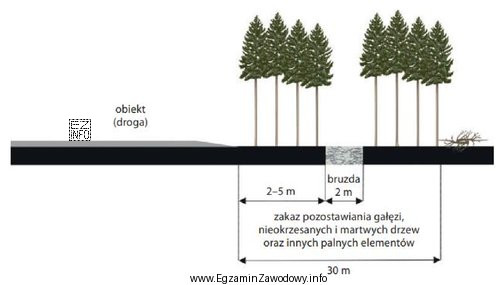 Na schemacie przedstawiono pas przeciwpożarowy typu