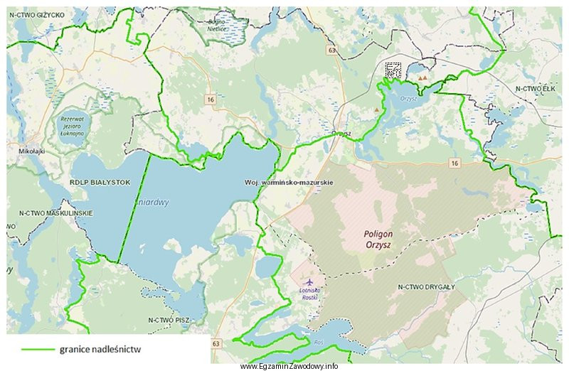 Poligon Orzysz położony jest na terenie Nadleśnictwa