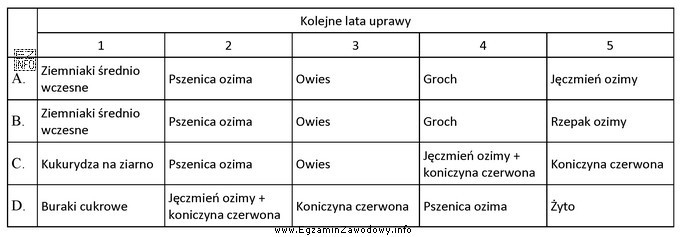 Wskaż zmianowanie, które spełnia przedstawione założenia: <