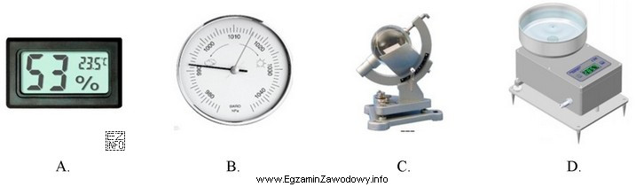 Wskaż przyrząd przeznaczony do pomiaru wilgotności powietrza.