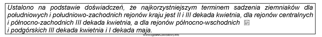Ustal optymalny termin sadzenia ziemniaków w północno-wschodniej Polsce 