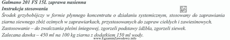 Na podstawie przedstawionej instrukcji oblicz, ile ml preparatu należy 