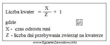 Na podstawie podanego wzoru oblicz, na ile kwater należy 