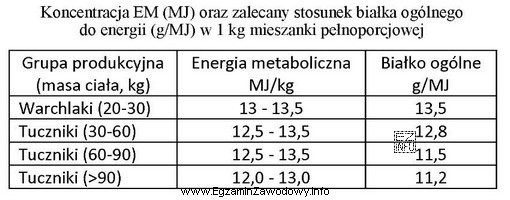 Ile gramów białka ogólnego pobierze tucznik o 