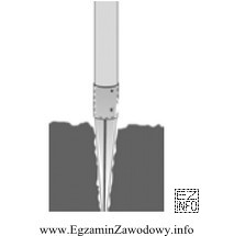 Na zamieszczonym rysunku widoczne jest osadzenie drewnianego słupa w 
