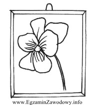 Na rysunku przedstawiono kwiat bratka, który utrwalono metodą