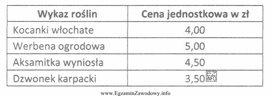 Do obsadzenia pojemnika zakupiono 5 sztuk gatunku kwitnącego na czerwono. 